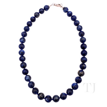 Load image into Gallery viewer, Lapis Lazuli Bead Necklace in Sterling Silver