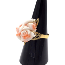 Load image into Gallery viewer, Italian Angel Skin Coral Floral Ring in 14k Gold