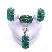 Load image into Gallery viewer, Emerald Triple Line Jewelry Set