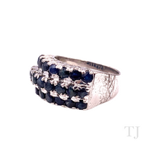 Load image into Gallery viewer, Sapphire Triple Line Ring in Sterling Silver