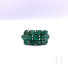 Load image into Gallery viewer, Emerald Triple Line Jewelry Set