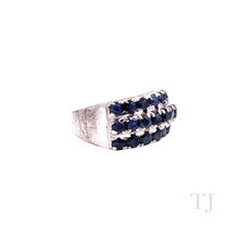 Load image into Gallery viewer, Sapphire Triple Line Ring in Sterling Silver