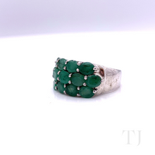 Load image into Gallery viewer, Emerald Triple Line Jewelry Set