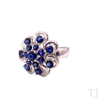 Load image into Gallery viewer, Sapphire Floral Ring in Sterling Silver