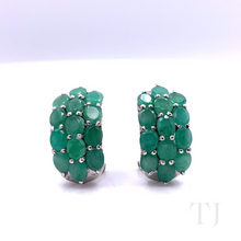 Load image into Gallery viewer, Emerald Triple Line Jewelry Set