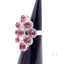 Cargar imagen en el visor de la galería, Ruby Oval Intersection Ring in Sterling Silver