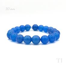 Cargar imagen en el visor de la galería, Blue Calcedony 10 mm Bead bracelet with elastic string