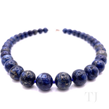 Load image into Gallery viewer, Lapis Lazuli Bead Necklace in Sterling Silver