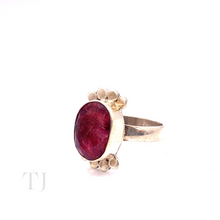 Load image into Gallery viewer, Indian Ruby Oval Ring in Sterling Silver