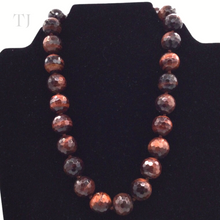 Load image into Gallery viewer, Red Tiger's Eye Bead Necklace in Sterling Silver