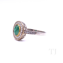Load image into Gallery viewer, Columbian Emerald Cabochon Jewelry Set