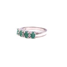 Load image into Gallery viewer, Emerald Quadruple Ring in Sterling Silver