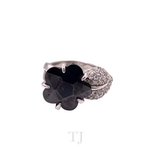 Load image into Gallery viewer, Black Onyx with Diamonique Ring in Sterling Silver