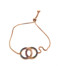 Load image into Gallery viewer, Sterling Silver bracelet with Pink gold