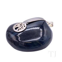 Cargar imagen en el visor de la galería, Blue Tiger's Eye Stone Pendant in sterling silver settings