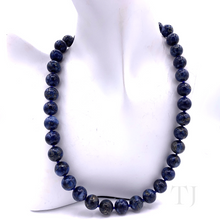 Load image into Gallery viewer, Lapis Lazuli Bead Necklace in Sterling Silver