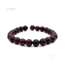 将图片加载到图库查看器,Garnet 8 mm bead sized bracelet (color enhanced)