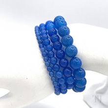 Cargar imagen en el visor de la galería, Blue Calcedony bead bracelets with elastic string, different sizes