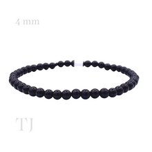 Загрузить изображение в средство просмотра галереи, Black onyx 4 mm bead bracelet with elastic string