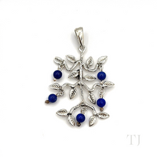 Load image into Gallery viewer, Lapis Lazuli Small beads in a sterling silver pendants.