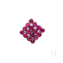 Cargar imagen en el visor de la galería, Ruby in Rhombus Shape Ring in Sterling Silver