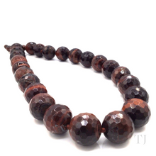 Load image into Gallery viewer, Red Tiger's Eye Bead Necklace in Sterling Silver