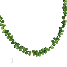 Load image into Gallery viewer, Green Tourmaline Flower Chip Necklace in 14k Gold