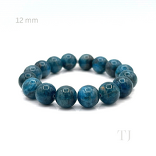 Cargar imagen en el visor de la galería, Blue Apatite bracelet (12mm bead size)