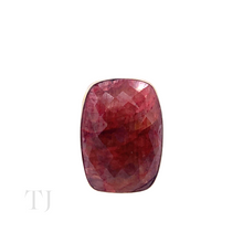 Cargar imagen en el visor de la galería, Indian Ruby Square Cut Ring in Sterling Silver
