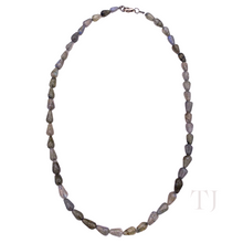 Load image into Gallery viewer, Labradorite Tear Drop Tube Necklace