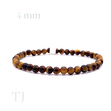 Cargar imagen en el visor de la galería, Yellow Tiger's Eye bracelet, 4mm bead size