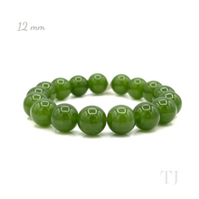 将图片加载到图库查看器,Green Jade bead bracelet, 12 mm bead size