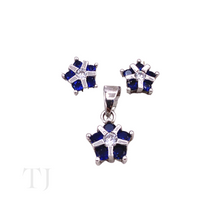 Load image into Gallery viewer, Doublet Sapphire Star Shape Jewelry Set