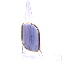 Load image into Gallery viewer, Blue lace agate in Sterling Silver Ring