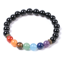 Загрузить изображение в средство просмотра галереи, Seven Chakras Bracelet Combined With Black Onyx