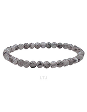 Load image into Gallery viewer, Tourmalated Quartz Bead Bracelet