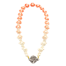 Cargar imagen en el visor de la galería, Angel Skin Flower style necklace showing a sterling silver clasp