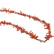 Load image into Gallery viewer, Italian Salmon skin Coral Necklace in 14k gold