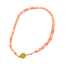 Load image into Gallery viewer, Italian Angel skin Coral Bracelet in 14k gold
