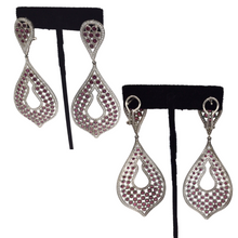 Load image into Gallery viewer, Garnet Earring in sterling silver with diamonquie