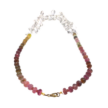 Load image into Gallery viewer, Quartz crystal necklace with multi gemstones