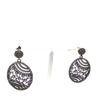 Load image into Gallery viewer, Amethyst Oval Earrings in sterling silver