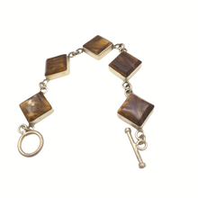 Load image into Gallery viewer, Yellow tiger's eye bracelet in sterling silver