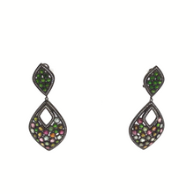 Cargar imagen en el visor de la galería, Multi gemstones earring in sterling silver