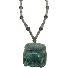 Load image into Gallery viewer, Burmese jade Necklace with Dragon Head Pendant