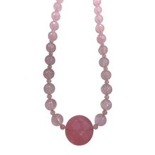 Load image into Gallery viewer, Rose quartz necklace with Circle shapes