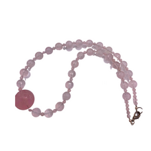 Load image into Gallery viewer, Rose quartz necklace with Circle shapes