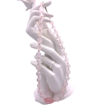 Load image into Gallery viewer, Rose quartz necklace with Circle shapes