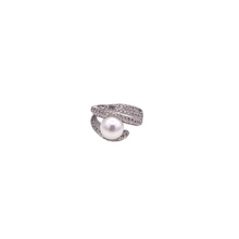 Load image into Gallery viewer, Pearl Ring in Sterling silver with Diamquoie