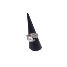 Load image into Gallery viewer, Pearl Ring in Sterling silver with Diamquoie